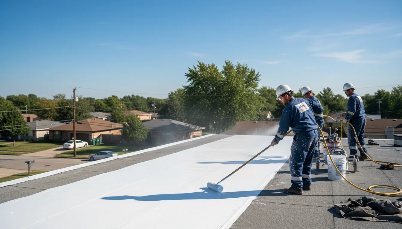 Commercial roof coating in Romeoville, IL near me